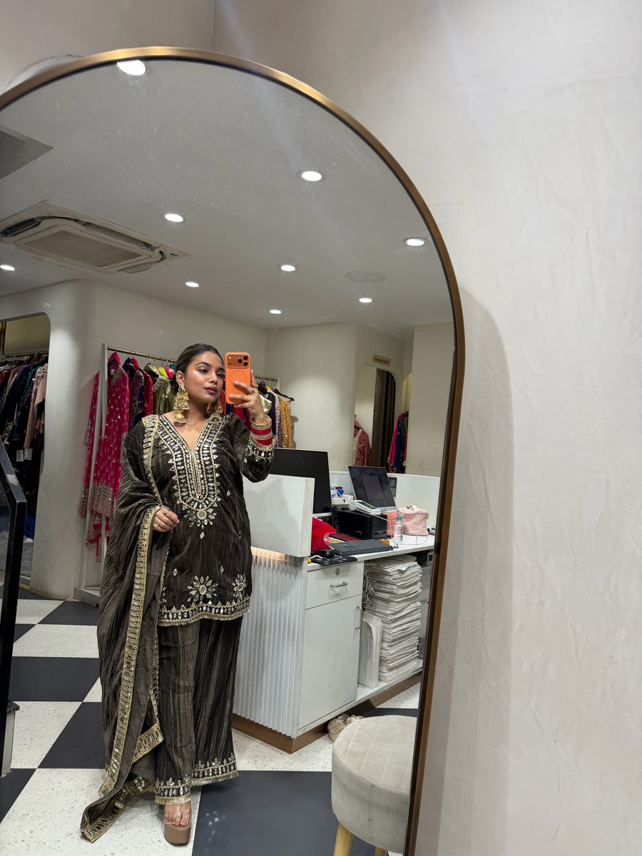 Shamira” - Velvet Three Piece set