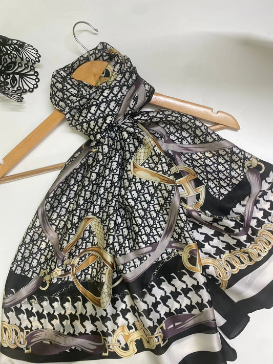 Shadow D print luxe scarf