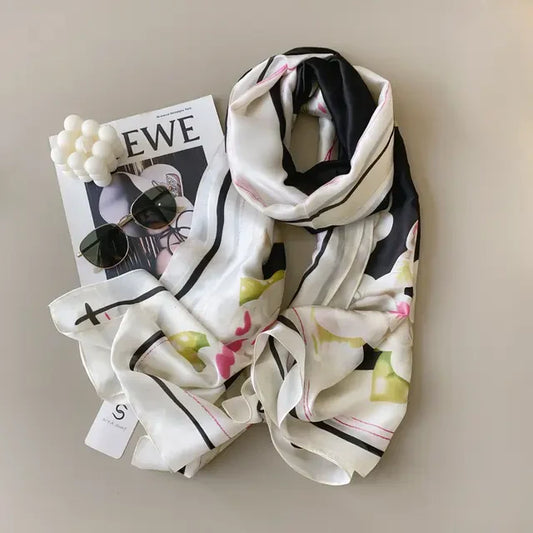 Petal edge silk scarf