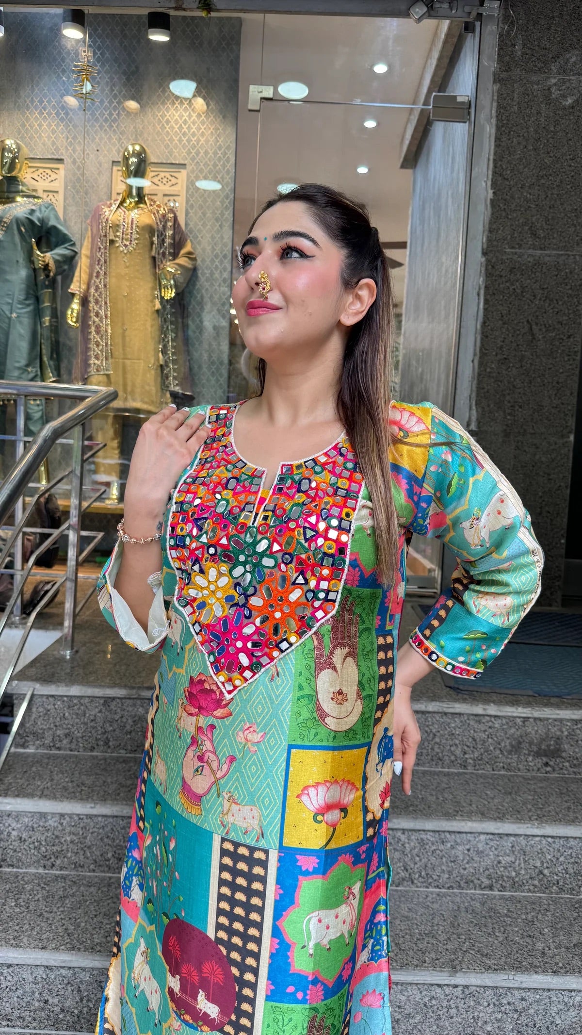 Modak glow Chanderi set