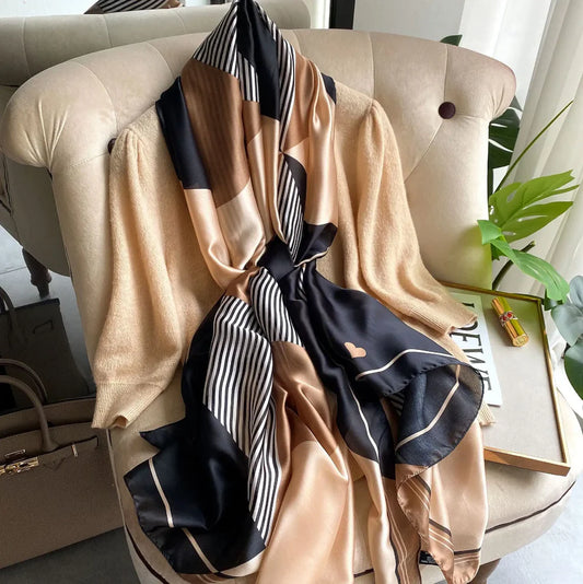 Eternal beige silk scarf