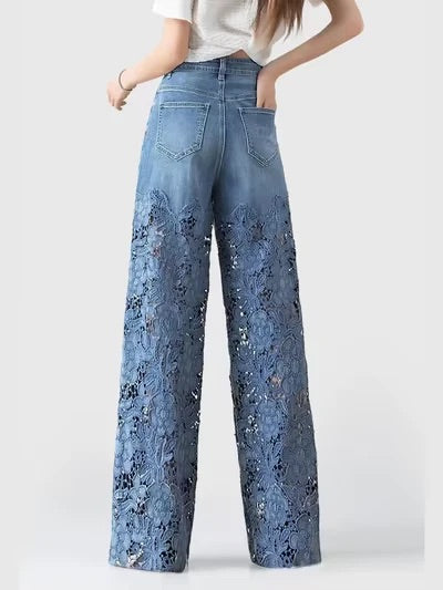 Street Luxe Lace Panel Denim