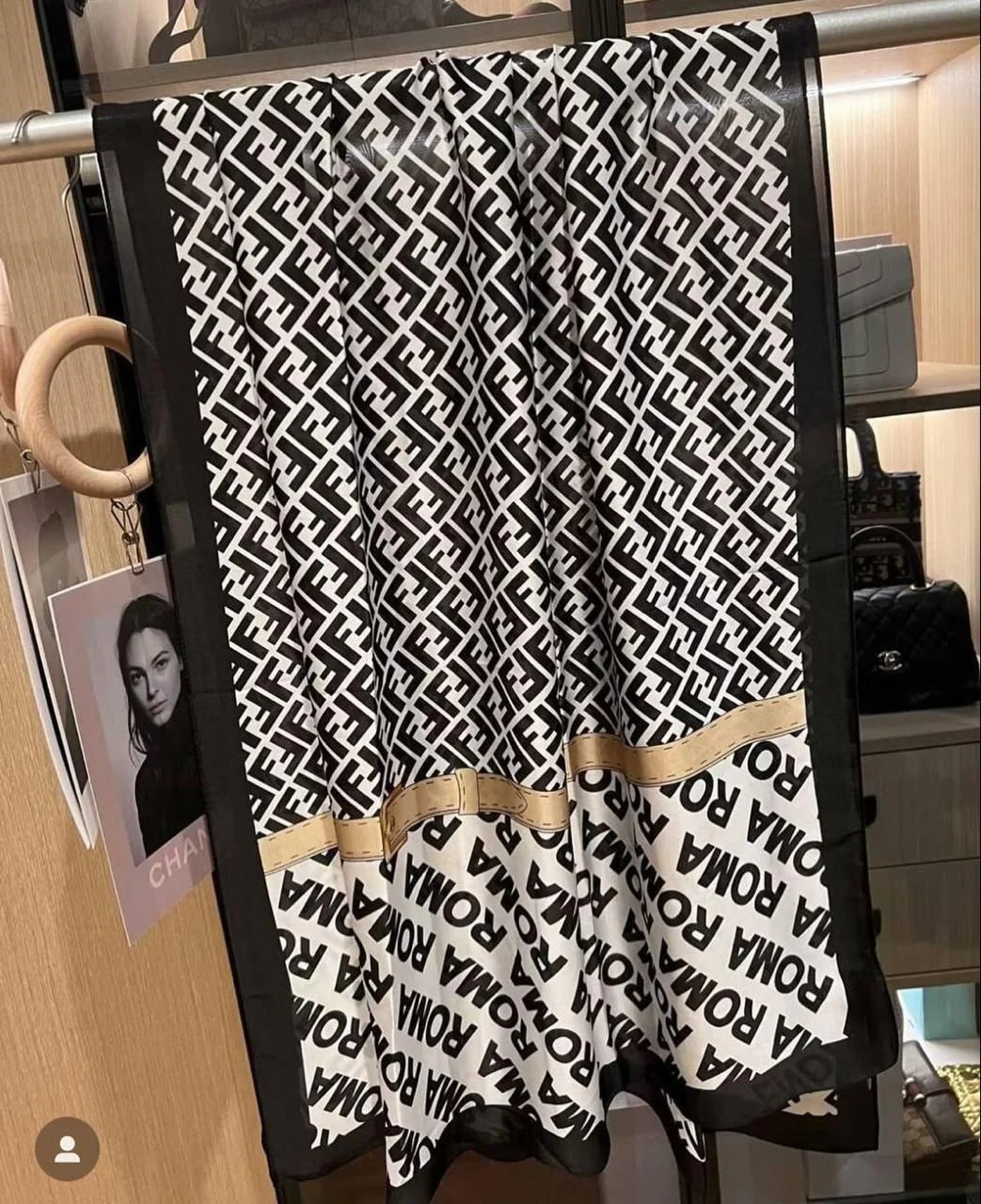 F print luxe scarf