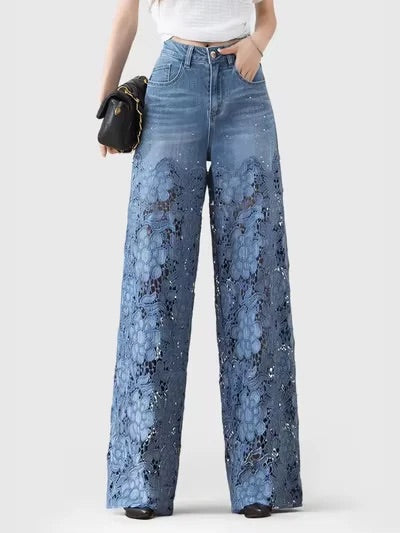 Street Luxe Lace Panel Denim