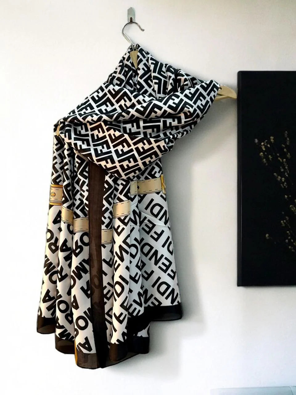 F print luxe scarf