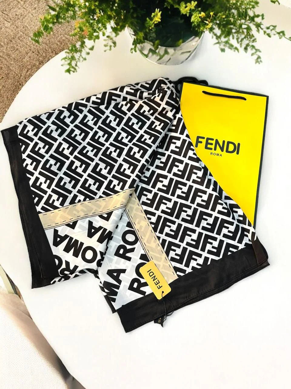 F print luxe scarf