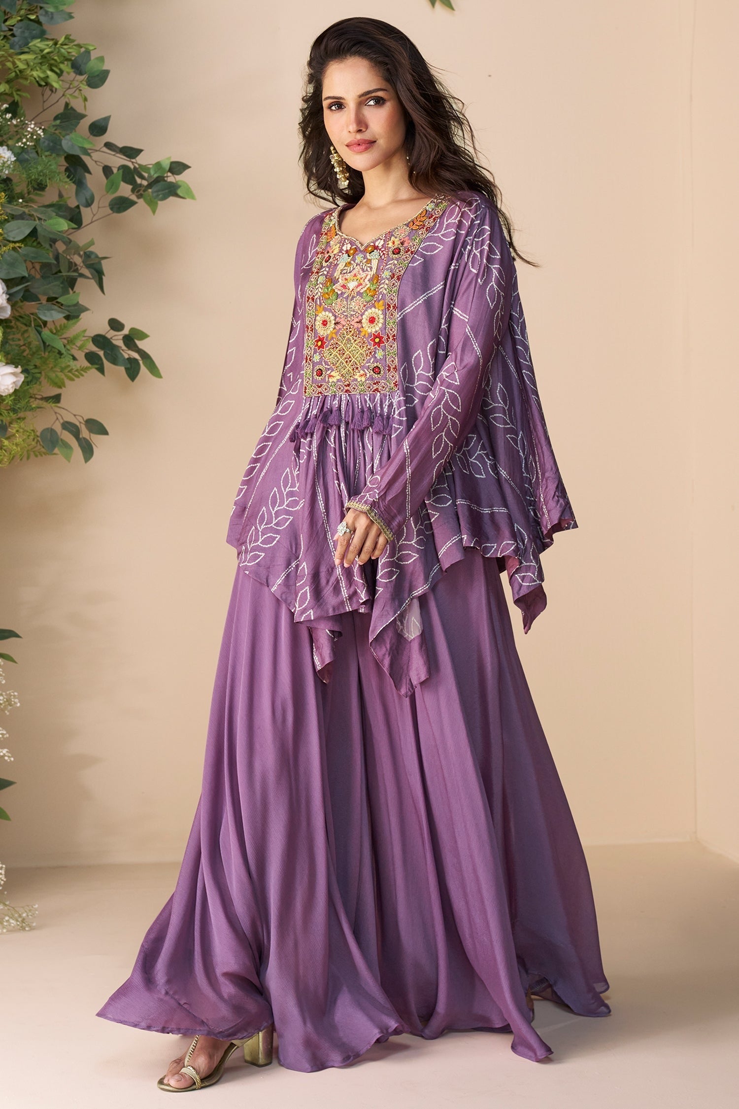 Mystic Mauve Embroidered Kaftan