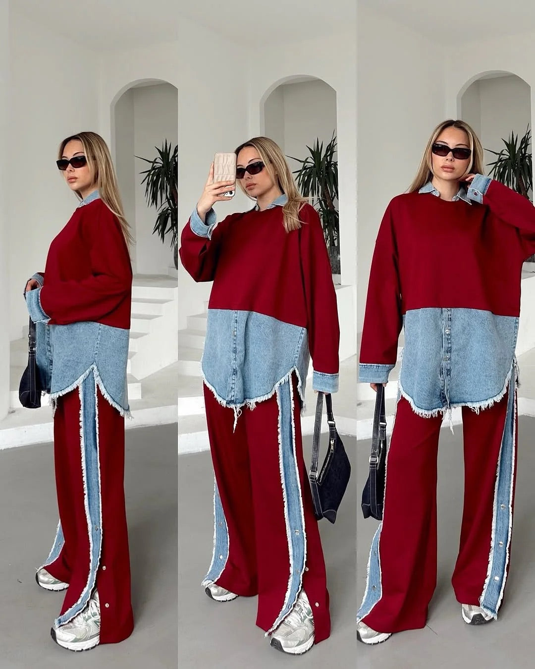 Denim Fusion Oversized Co-ord Set