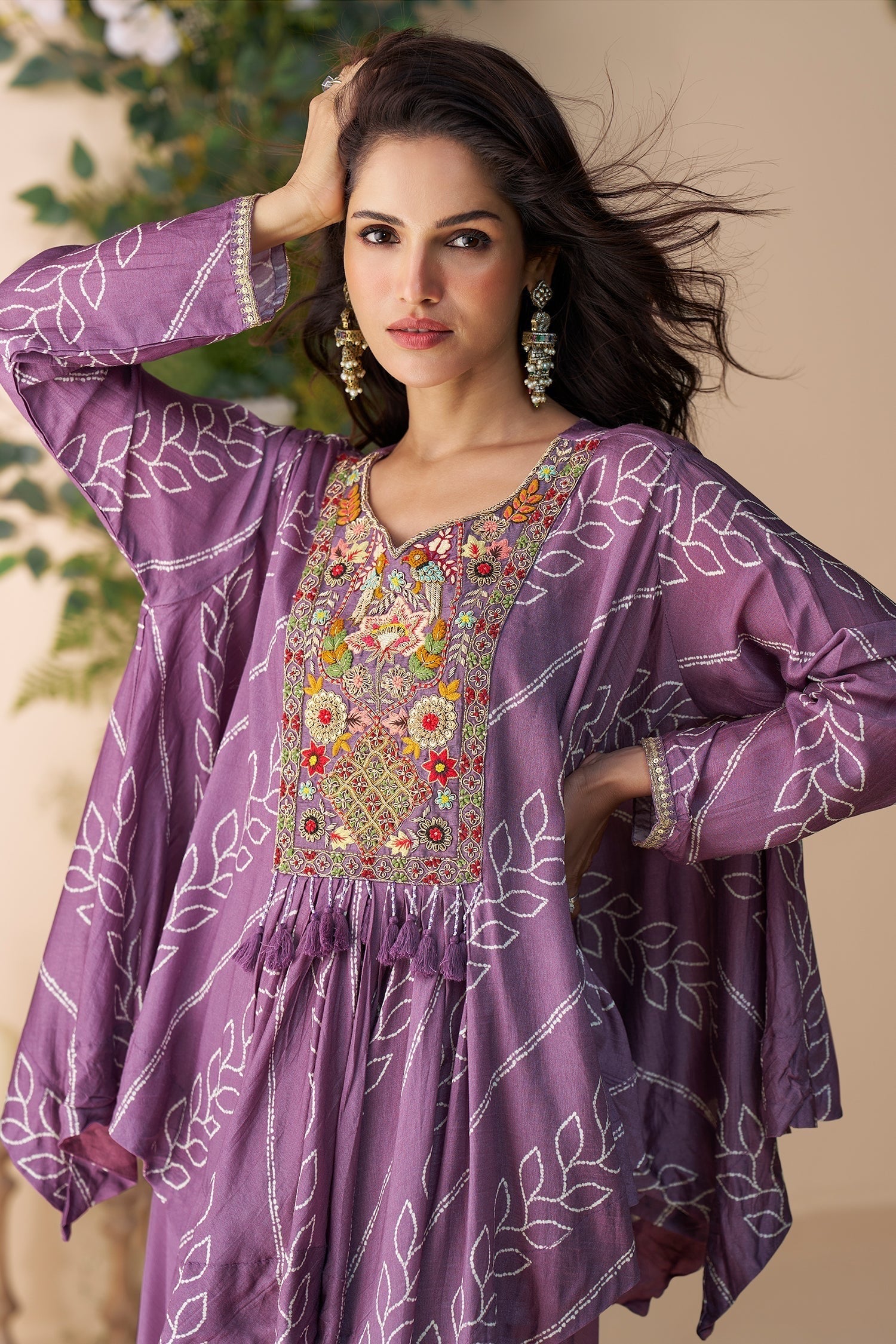 Mystic Mauve Embroidered Kaftan