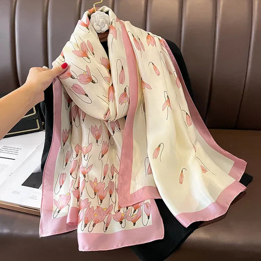 Light pink glow silk scarf