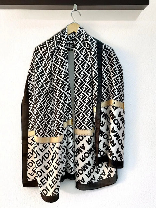 F print luxe scarf