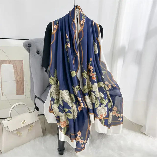 Twilight flora silk scarf