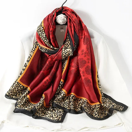 Reddish cheetah print luxe scarf