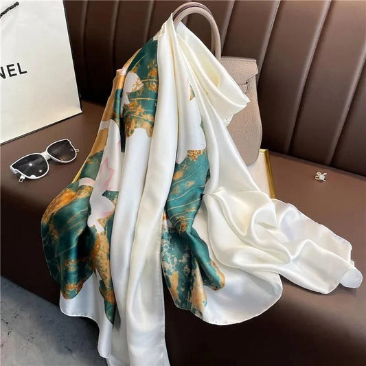 Silk emerald luxe scarf