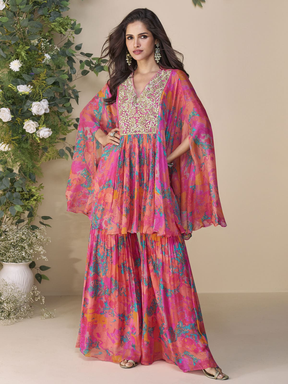 Royal Orchid Embroidered Kaftan