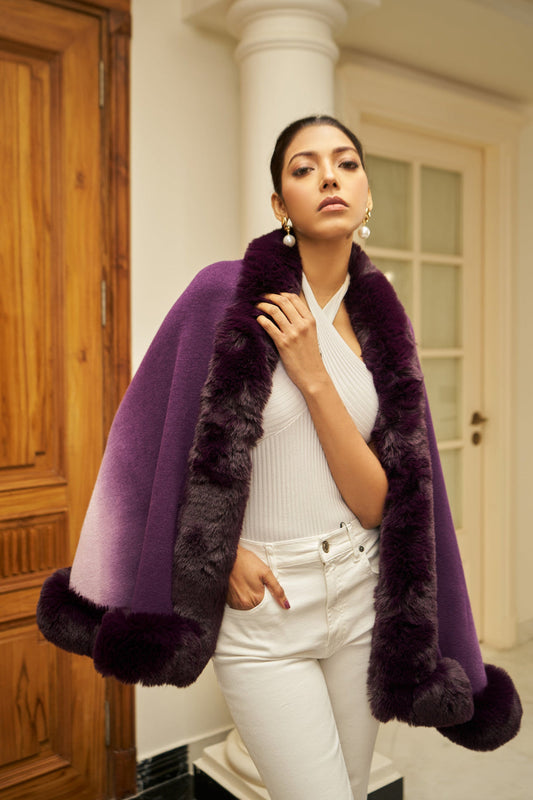Velvet Blush Fur Cape