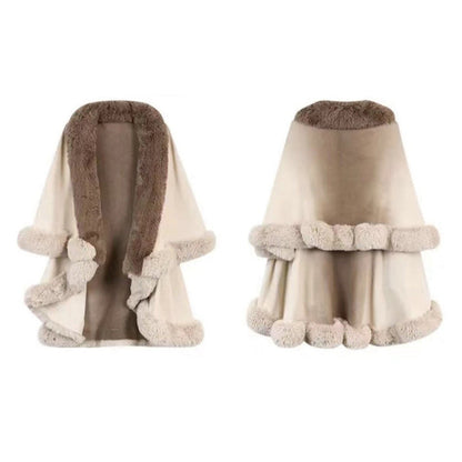 Aurora Luxe Faux Fur Cape Coat