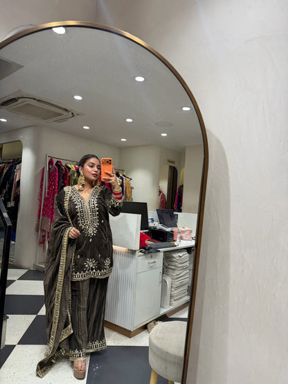 Shamira” - Velvet Three Piece set